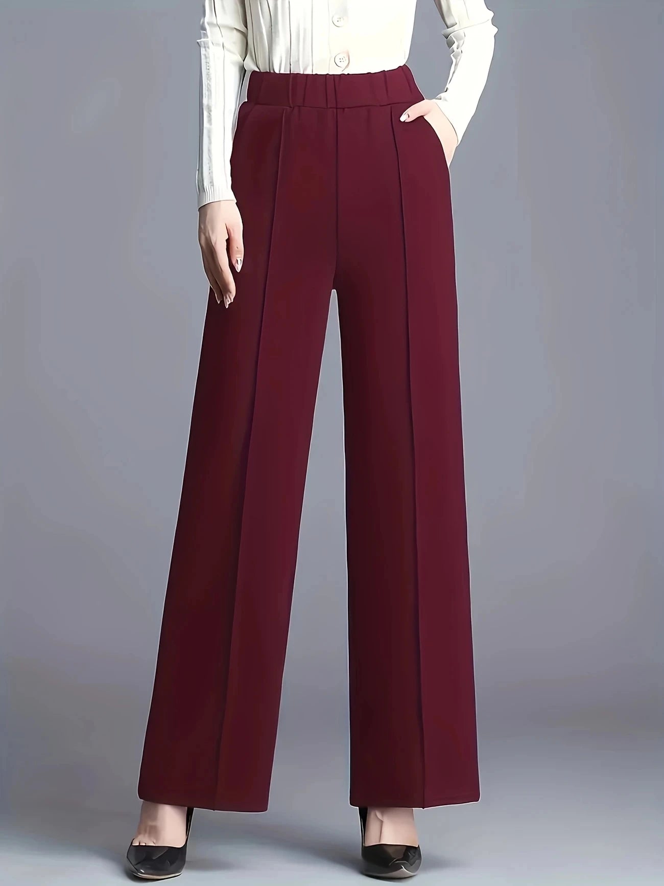 Autumn and Winter Straight-Leg Pants Women's Drapey Loose High Waist Casual Pants Western Style Mom Suit Pants