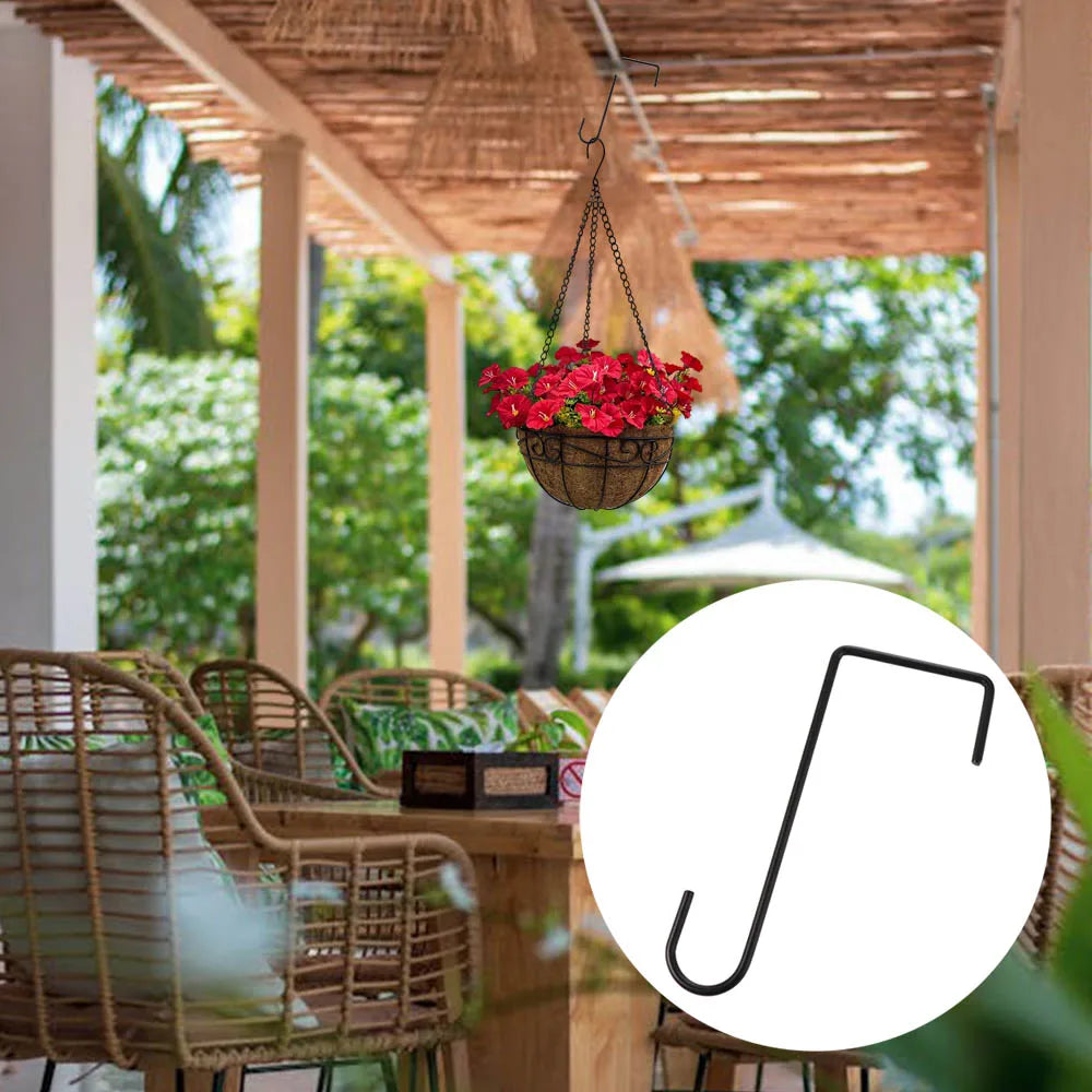 Gardening Accessories Iron Fence Hooks Durable Reusable Fence Flower Groove Hooks Creative Railing Hooks Flower Basket