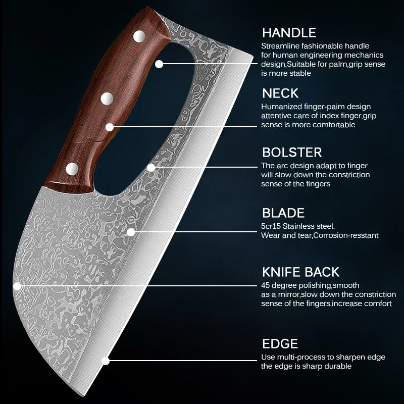 Stainless Steel Kitchen Multifunctional Labour-saving Chopping Knife Fruit Vegetable Cutting Knife Meat Cleaver Butcher Knife