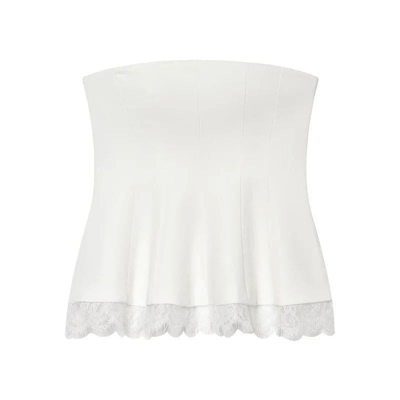 Women's Tops Fashion Lace Corset Tube Tops Summer Women Sexy Backless Top Female Chic Tops