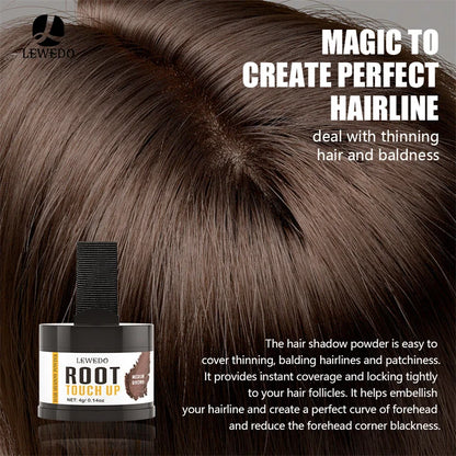 Lewedo Hair Line Powder 4g Black Root Cover Up Natural Instant Waterproof Hairline Shadow Powder Hair Concealer Coverage