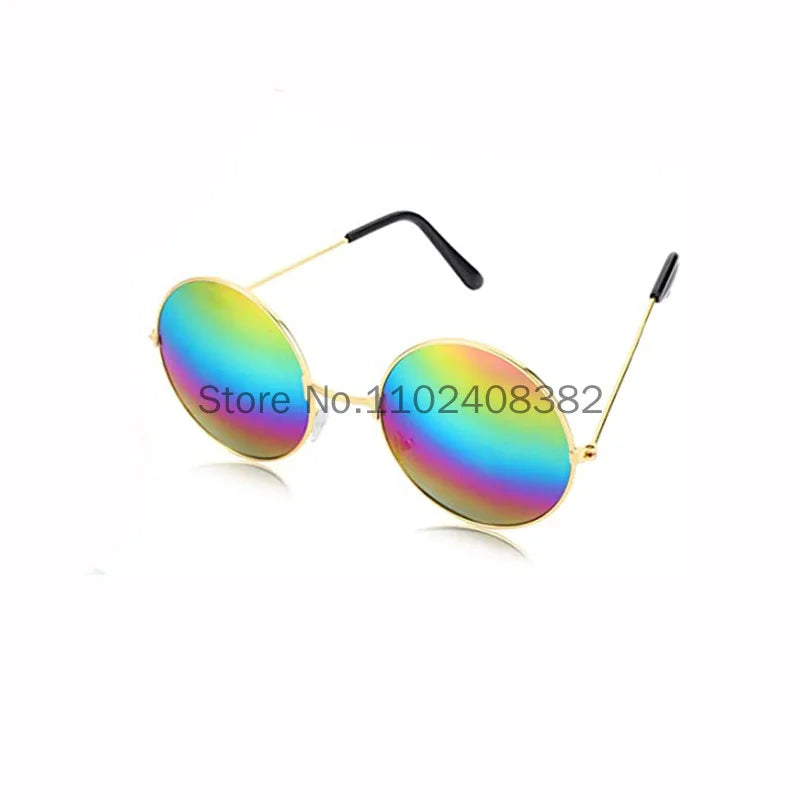 Women 70s 80s Hippie Cosplay Accessories Halloween Party Props Daisy Headband Sunglasses Peace Necklace Hippie Custome wearing