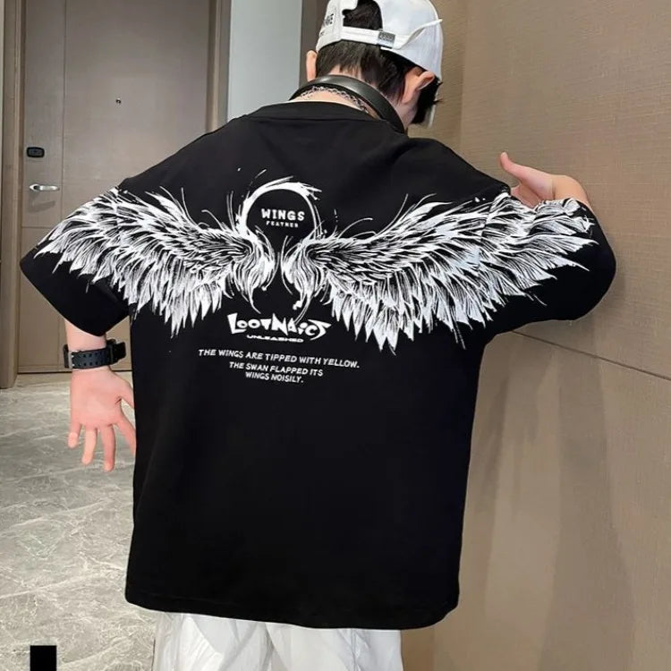 Summer Kids Wing T-Shirt Cotton Loose Stylish Boy's Shirt Big Kids Summerwear