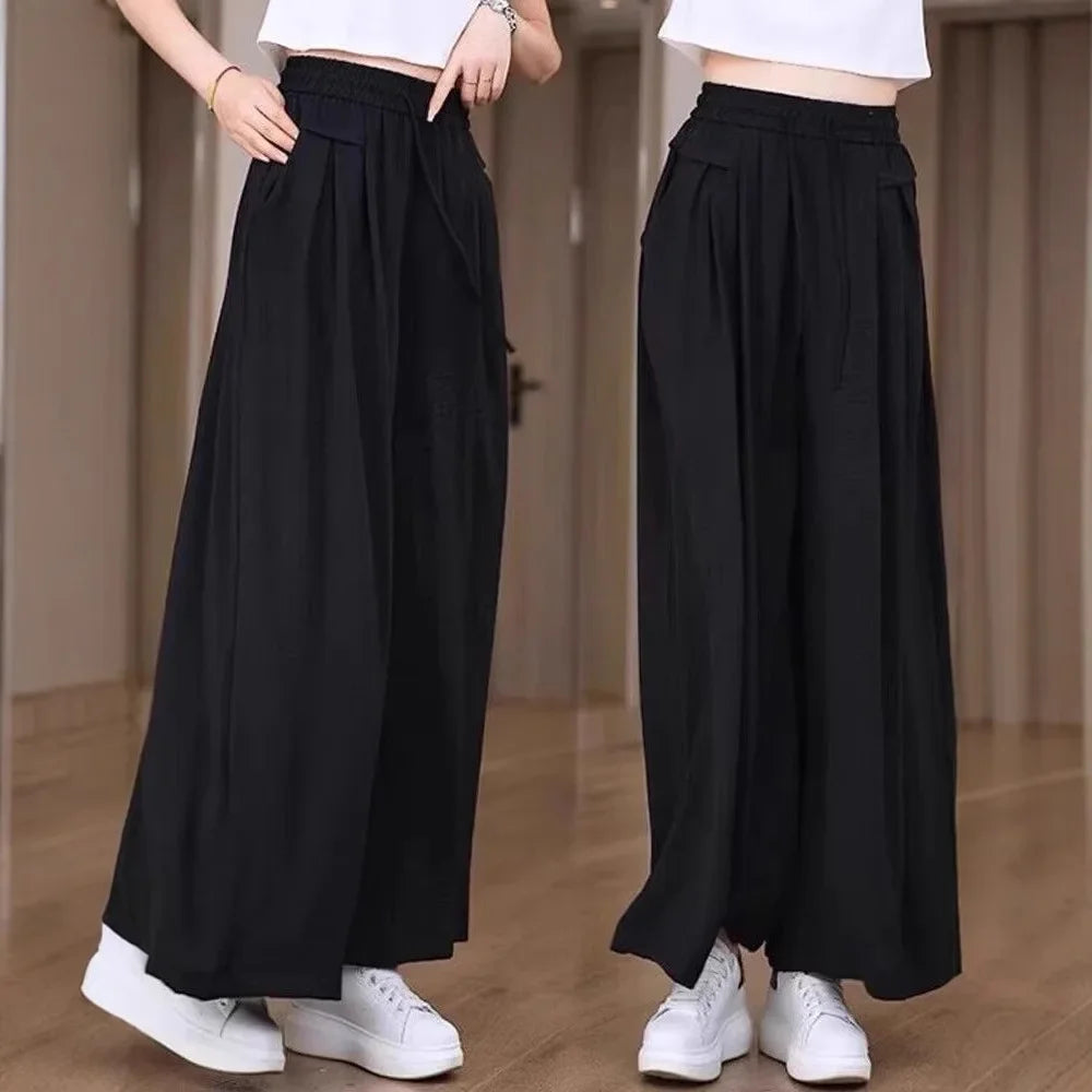 High Waist Wide Leg Pants Skirt Women's Thin New Style Spring Autumn Summer Long Pants Draping Yamamoto Pants