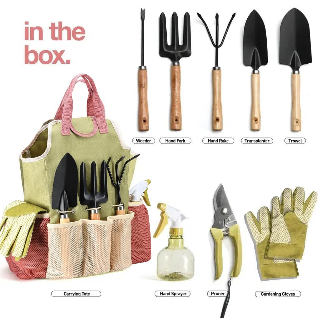 Gardening Tools Set with Fashion Handbag, Durable Complete Garden Supplies Kit, Ideal Gift for Women