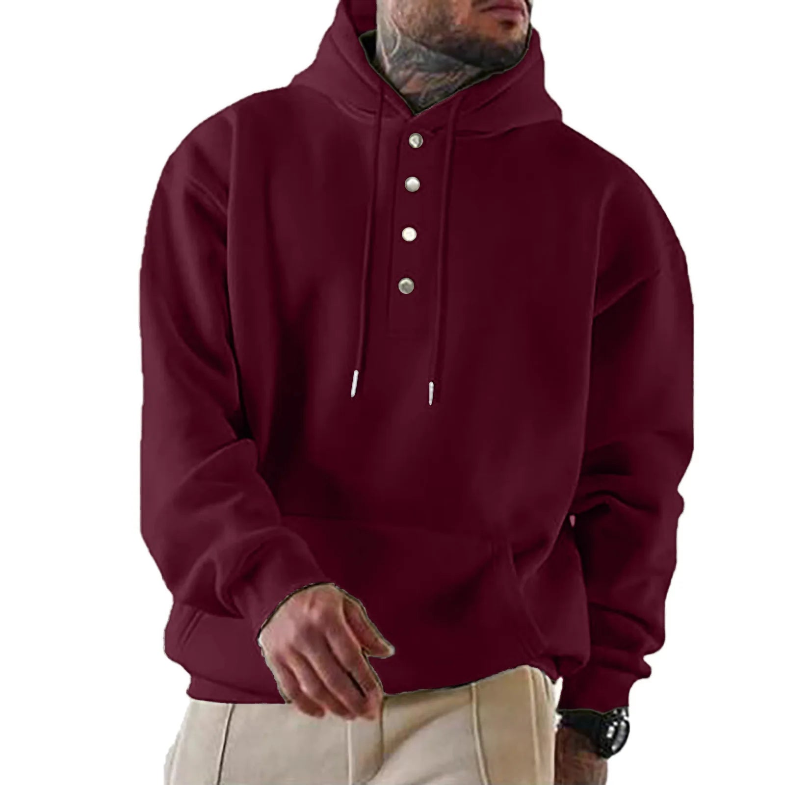 Loose Fit Long Sleeves Hoodie For Men Autumn Winter Casual Breathable Fashion Sweatirt  Men Streetwear Classic Pullover Design