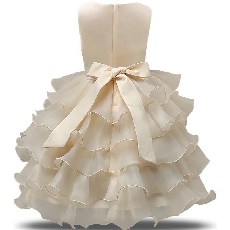 Flower Girl Dress For Wedding Baby Girl 2-8 Years Birthday Outfits Children's Girls First Communion Dresses Girl Kids Party Wear