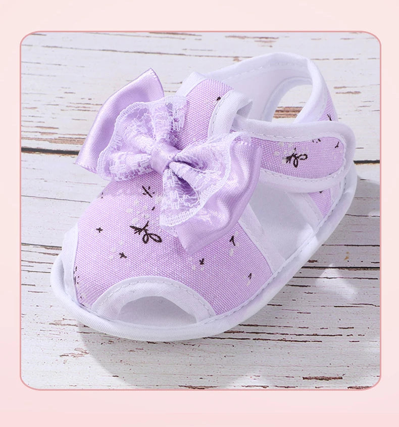 Newborn Infant Baby Girl Princess Bowknot Sandal Sneakers Toddler Soft Crib Walkers Casual Shoes