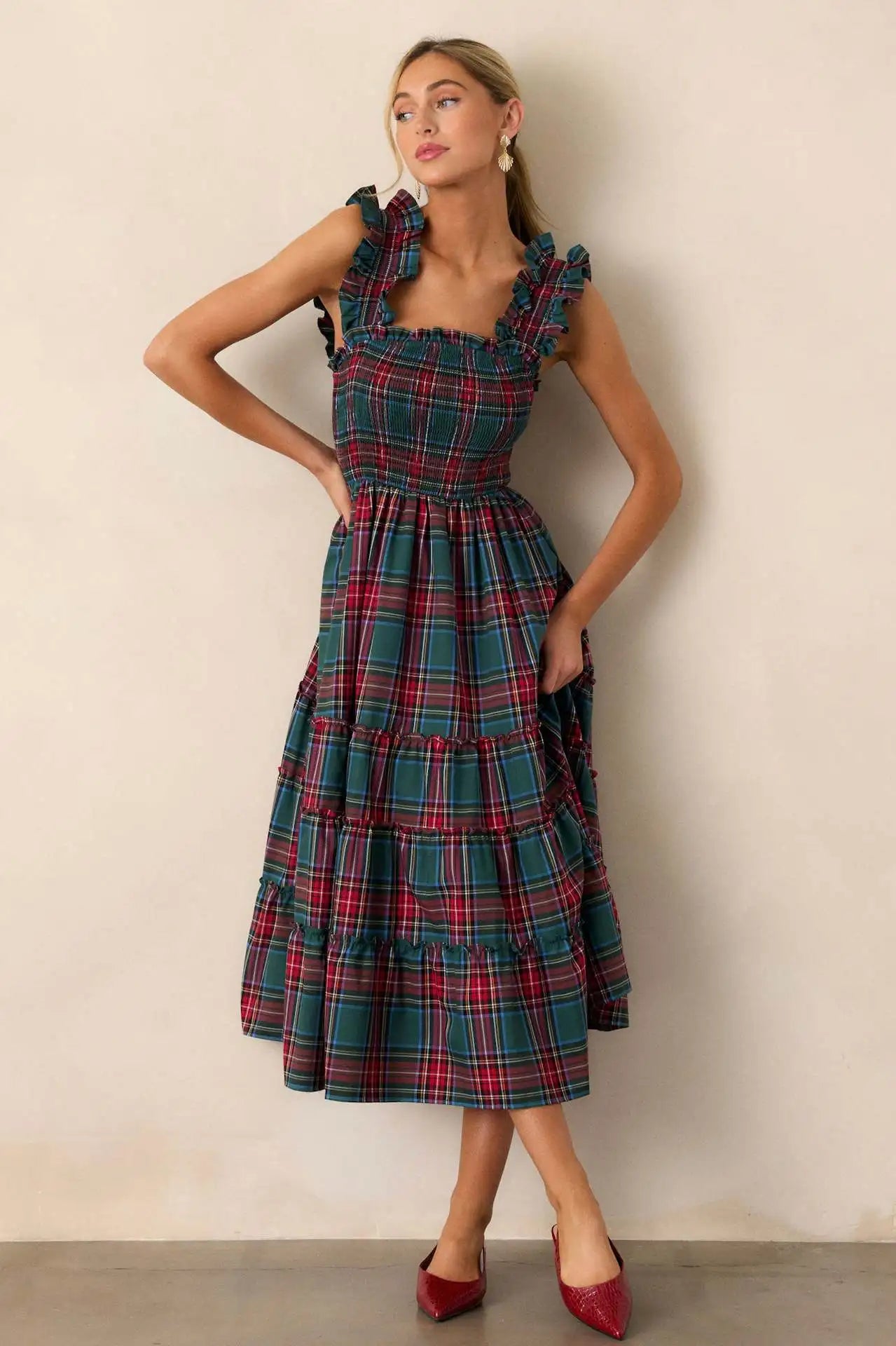 Woman Clothes Party Dresses French Retro Plaid Slim Irregular Dress Women's New Design Skirt Elegant Party Dresses Clothing