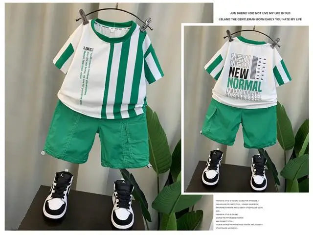 Summer Boy Clothing Suit New Children's Clothes Set Boys Short Sleeve T-Shirt Shorts