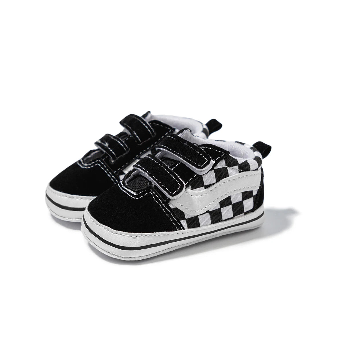 Baby Boy Girl Shoes Canvas Sneakers Non-slip Rubber Sole Plaid Streaks First Walkers Infant Baby Unisex Casual Shoes