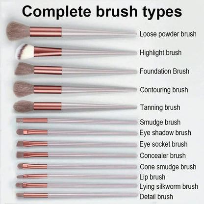 13 PCS Makeup Brushes Set Eye Shadow Foundation Women Cosmetic Brush Eyeshadow Blush Beauty Soft Make Up Tools Bag