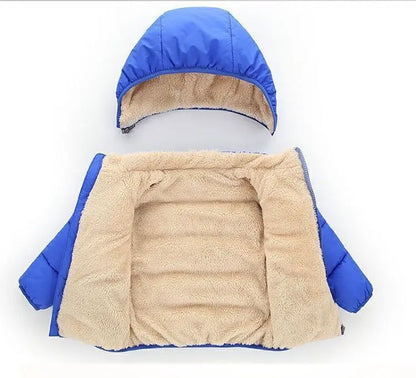 Winter Boy's Warm down Parka Fleece Lined Windbreaker Hooded Coat Kids Cotton Thicken Thermal Padded Fashion Outerwear