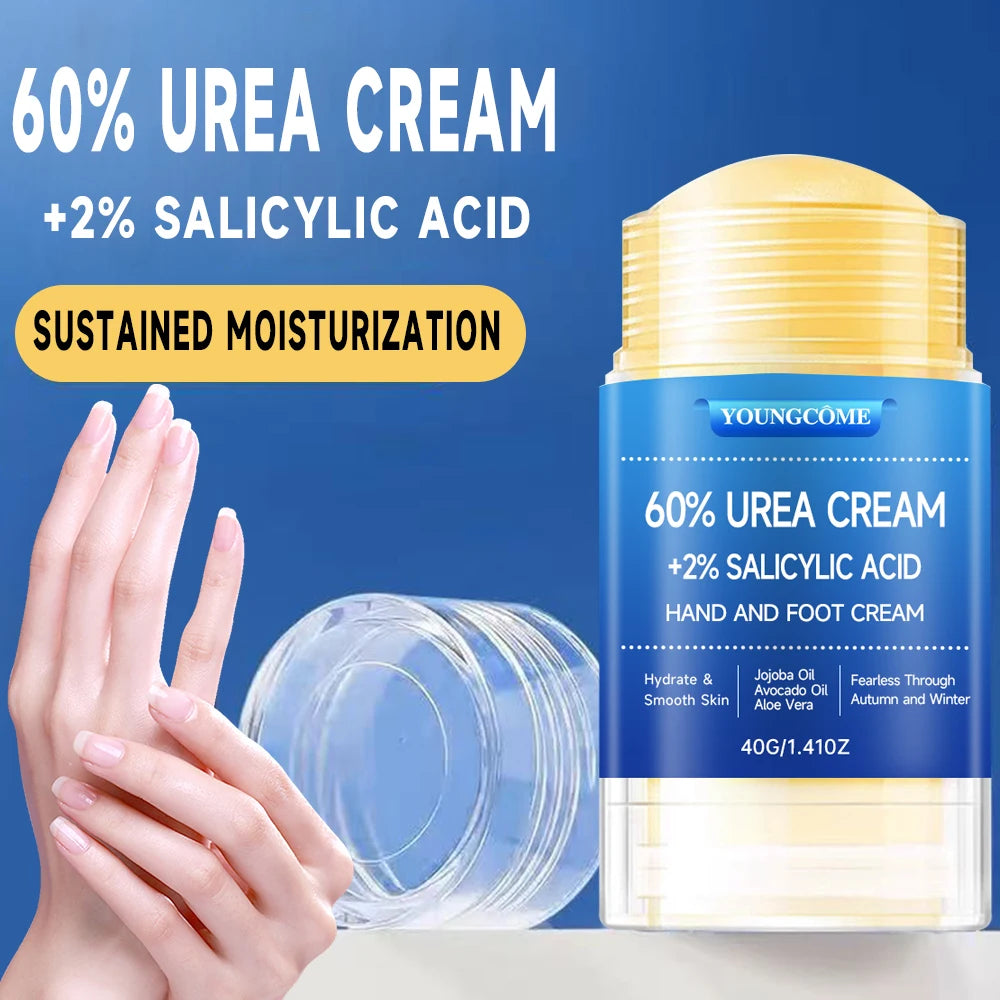 Urea Cream 60 Percent For Feet Plus 2% Salicylic Acid Foot Cream and Hand Cream Maximum Strength with Hyaluronic Acid,Tea Tree
