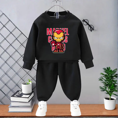 Marvel Spring/autumn Children's Clothes Sets Captain America Printed Boys Sweatshirt and Sweatpant 2pcs Kids Casual Hoodies Suit