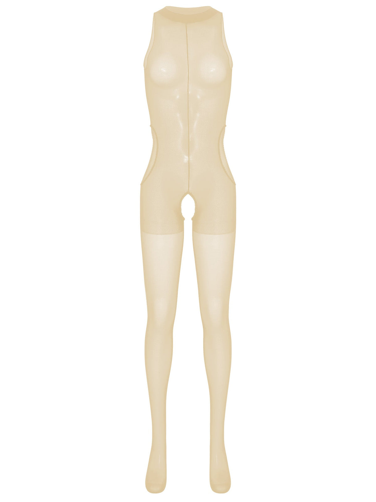 Women's Sexy Jumpsuit Bodystocking Ice Silky Smooth Nylon Sheer Exotic Teddies Crotchless Bodysuits Shapewear Lingerie Nightwear