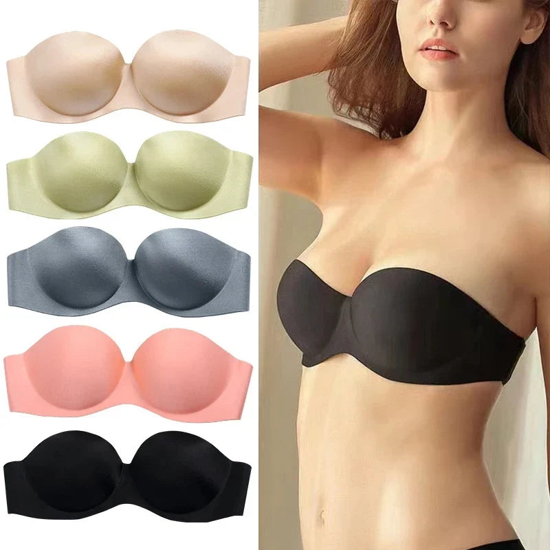 Sexy Strapless Bras Women Wireless Bralette Soft Female Underwear Ladies Seamless Bras Invisible Bra With 2pcs Straps