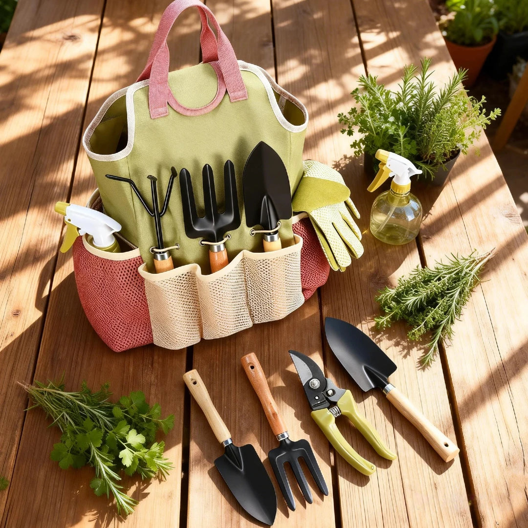 Gardening Tools Set with Fashion Handbag, Durable Complete Garden Supplies Kit, Ideal Gift for Women
