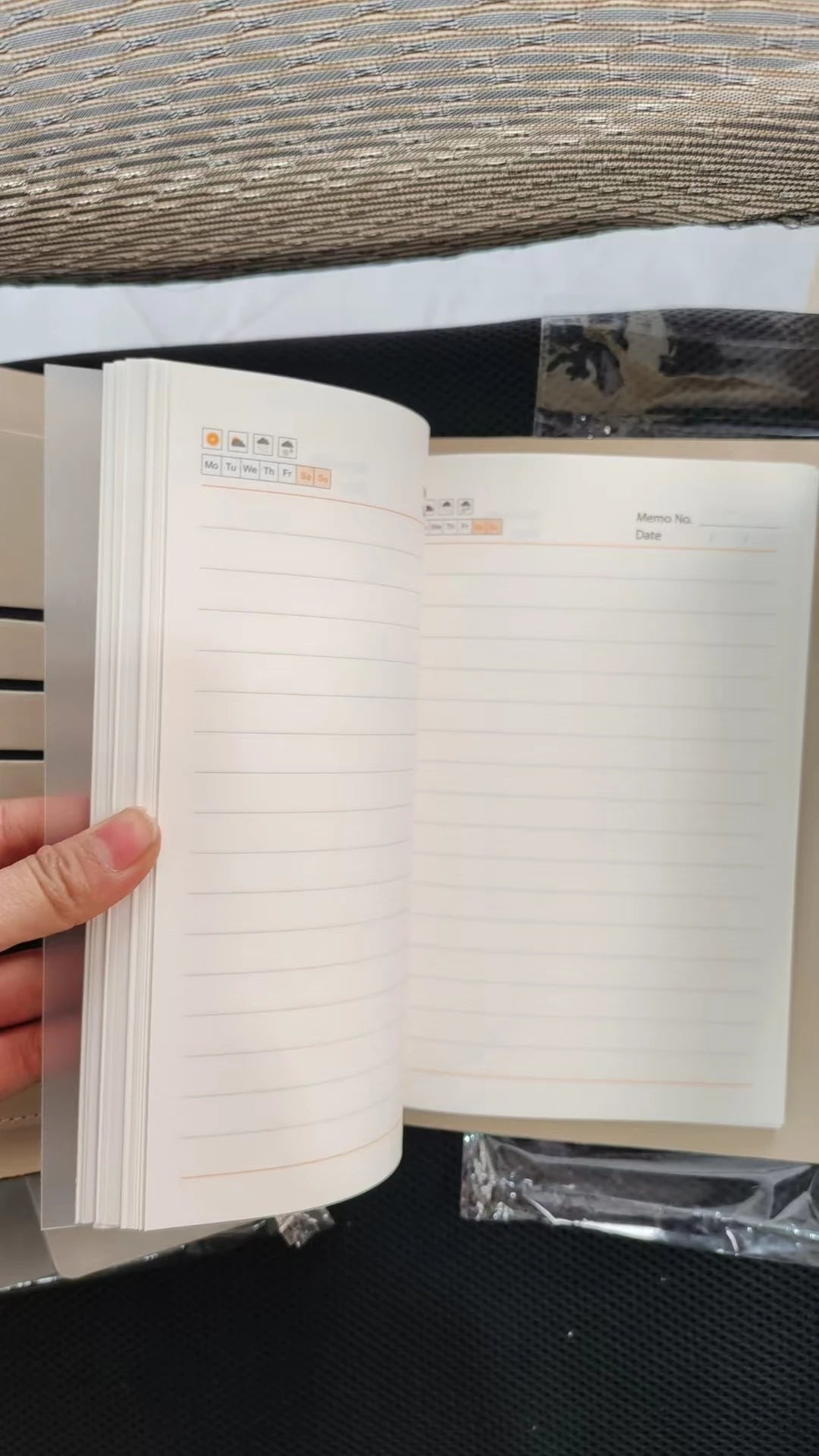 Tri-fold A5 Loose-leaf Notebook Business Meeting Office Record Book Cover Notebook