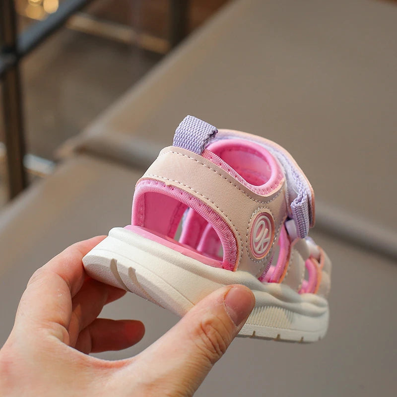 Summer Anti-Slippery Little Kids Sandals for Girls Non-Slip Soft Sole Toddler Beach Shoes School Versatile Chic Casual Footwear