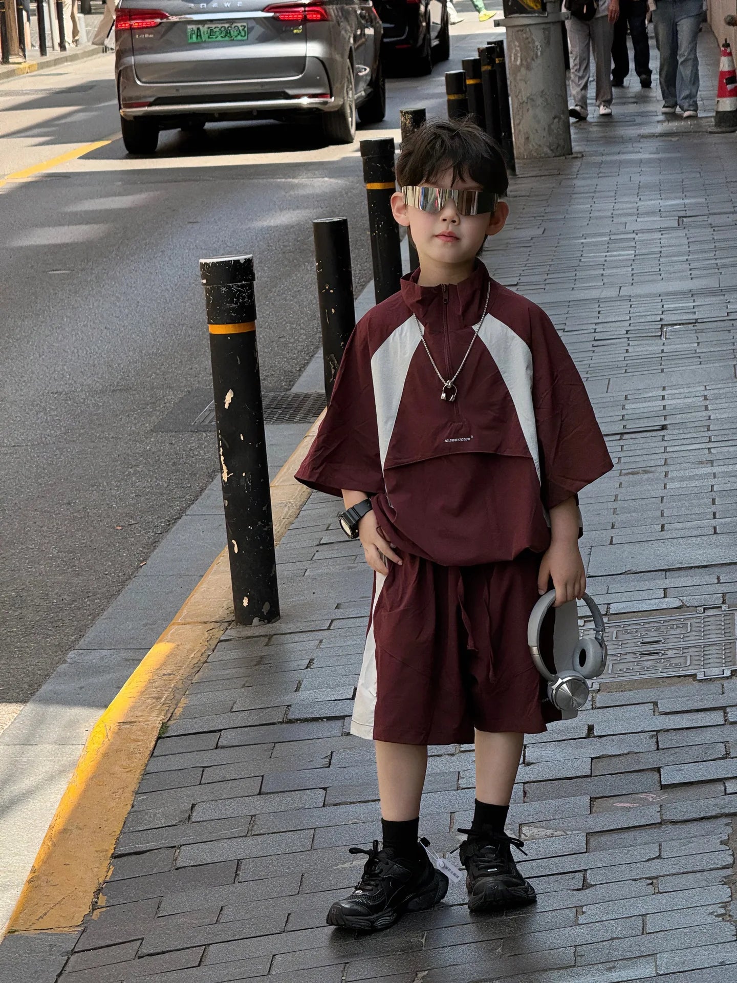 New Handsome Casual Work Clothes Set for Children, Boys' Sports and Leisure, Breathable Two Piece Set, Trendy