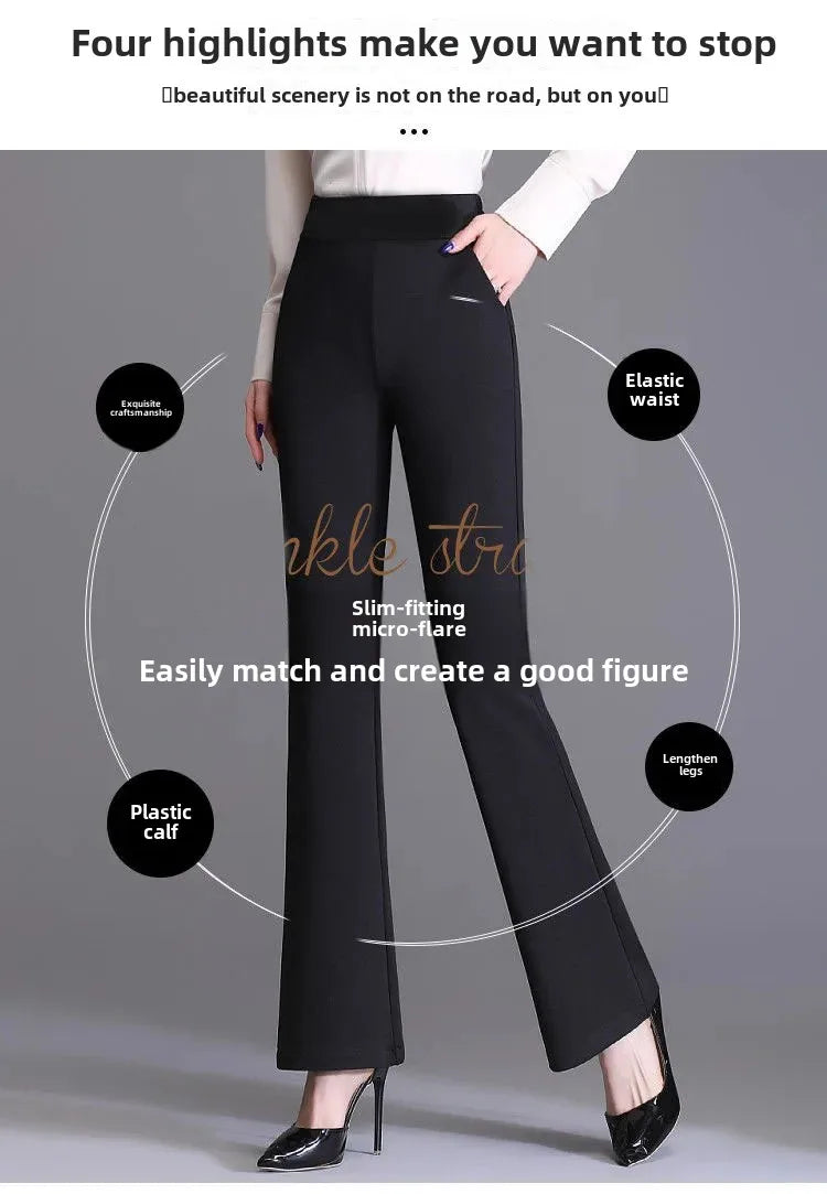Fashionable Casual Pants Women's Slimming Micro-flared Loose Fit Korean Style Long Trousers Versatile Casual Bell Bottoms