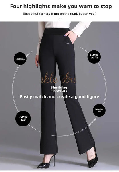 Fashionable Casual Pants Women's Slimming Micro-flared Loose Fit Korean Style Long Trousers Versatile Casual Bell Bottoms
