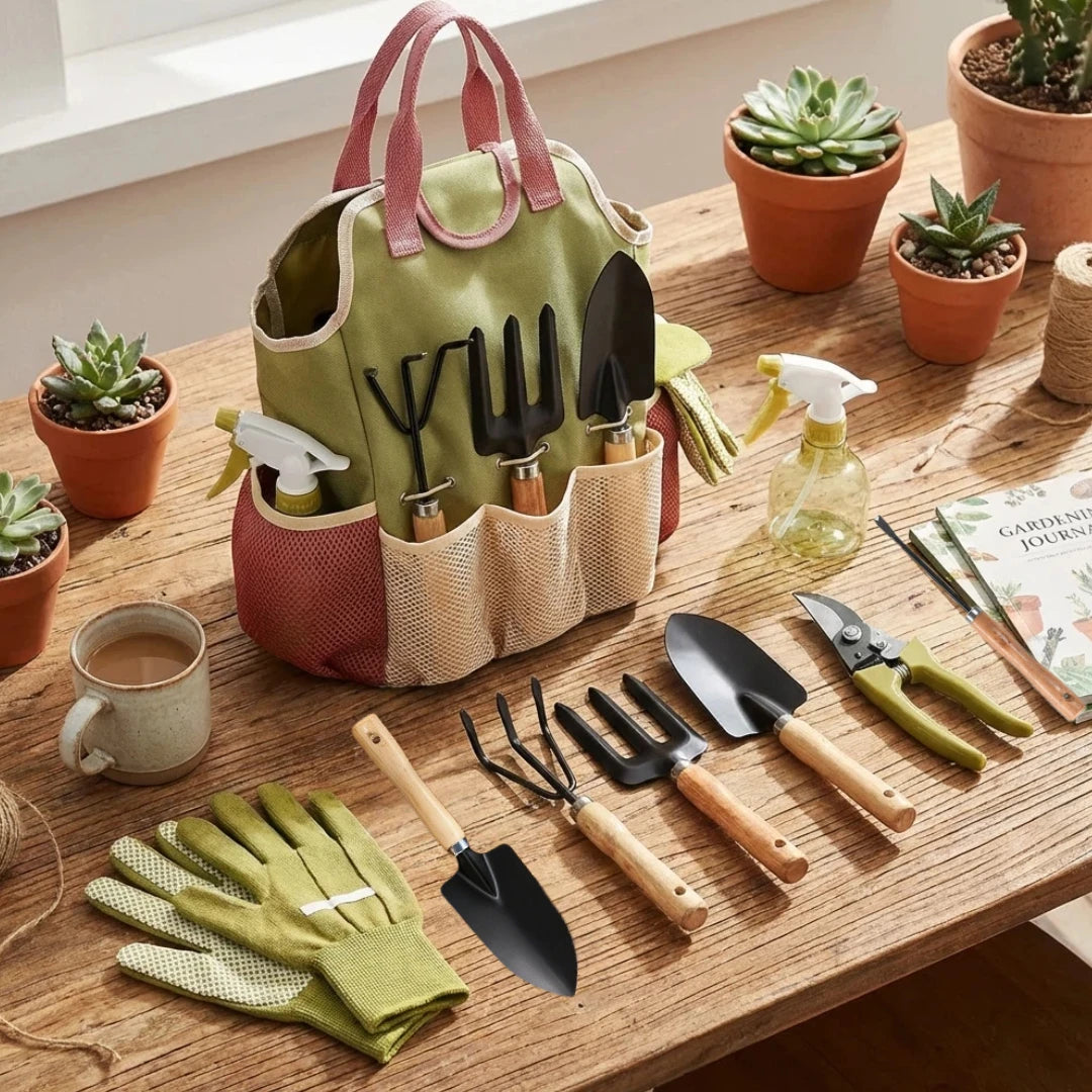 Gardening Tools Set with Fashion Handbag, Durable Complete Garden Supplies Kit, Ideal Gift for Women