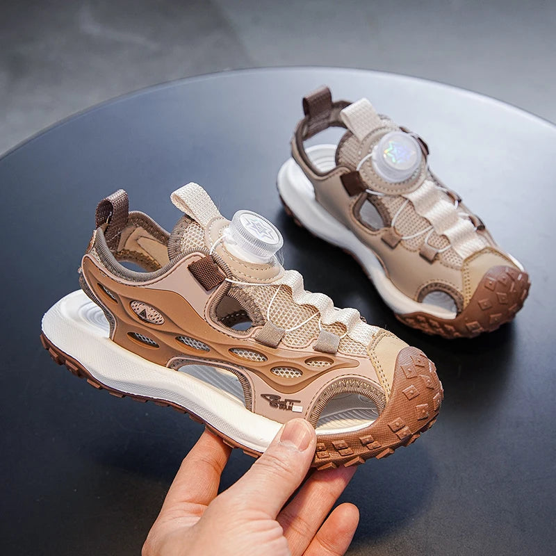 Kids Summer Shoes Girls Outdoor Protecting Toes Beach Sandal Water Shoes Casual Pink Non-slip Children Shoes Breathable Boys