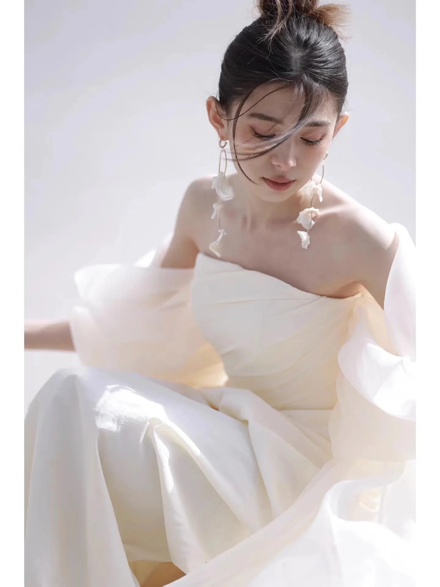 French Evening Party Dress Gown Temperament Sexy Slash Neck Celebrity Banquet Qipao Charming Bridal Wedding Cheongsam Vestidos