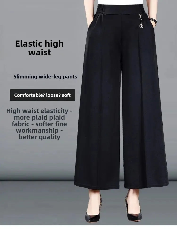 High Waist Wide Leg Pants Mom Style Loose Fit Nine-Tenths Slimming Female Fashionable Long Trousers from Mainland China