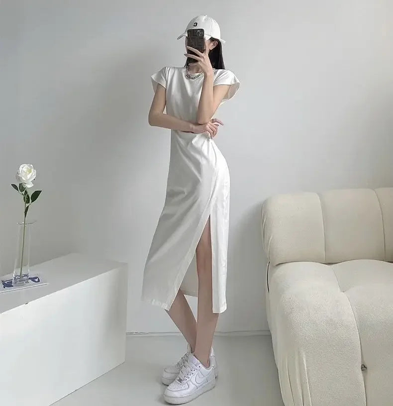 White Dresses for Women  Woman Dress Clothes Midi X New in Chic and Elegant Pretty Cheap Casual Y2k Outfits Harajuku Cotton