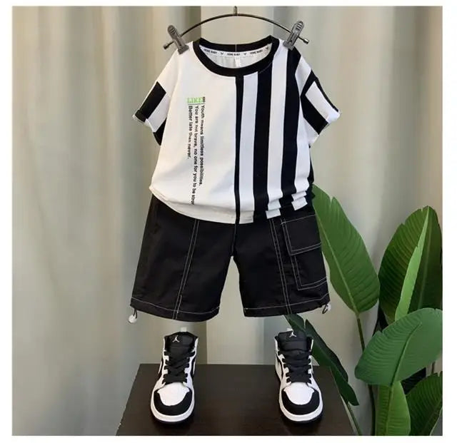 Summer Boy Clothing Suit New Children's Clothes Set Boys Short Sleeve T-Shirt Shorts