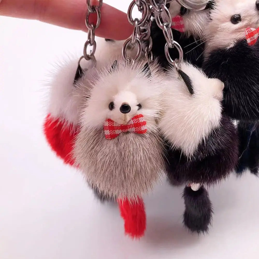 Women Charm Pendant Bags Fur Ball Pom Accessories Mink Fur Key Ring Keychain Key Chains