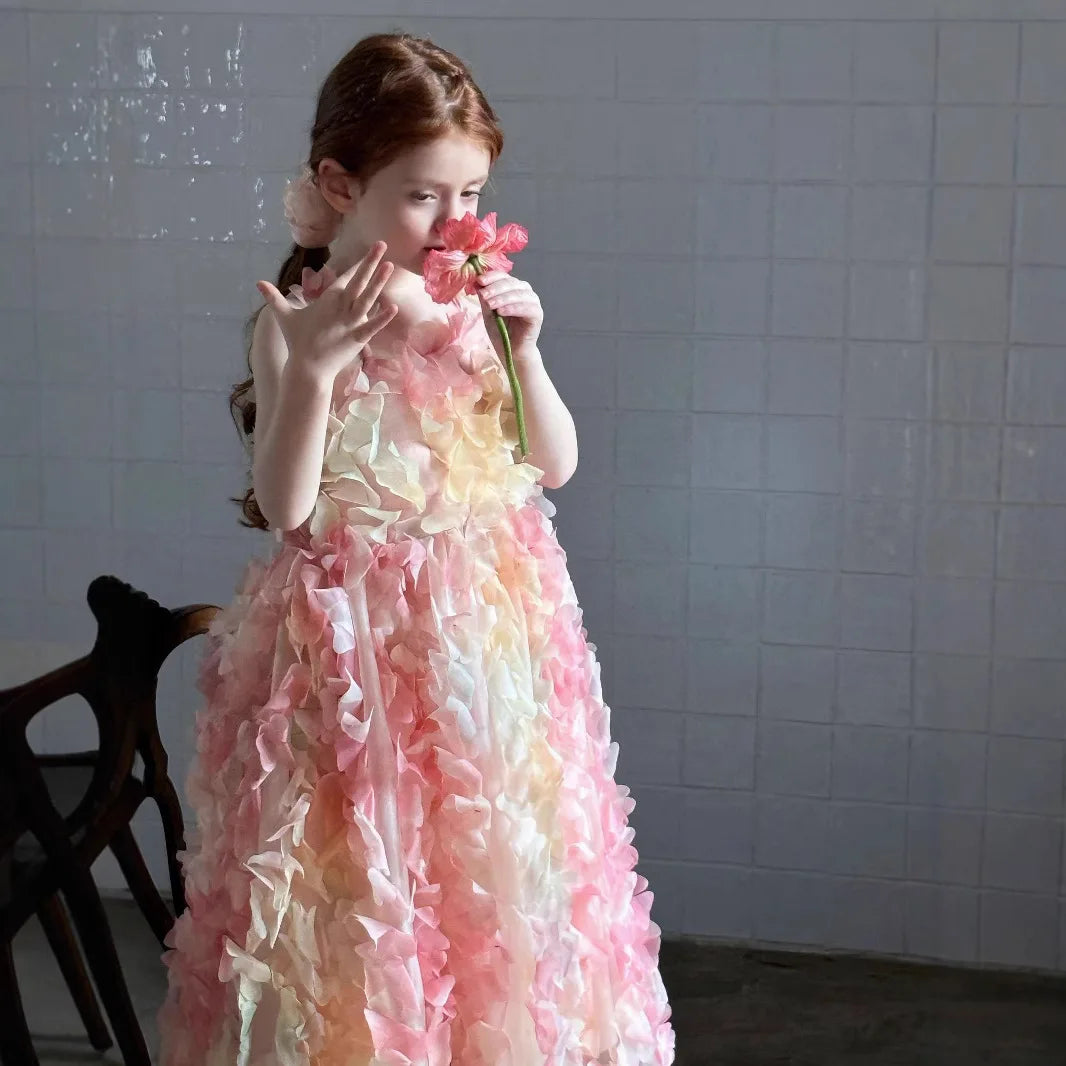 Children Heavy Industry Flower Dress Girls Birthday Banquet Princess Dress Children High End Performance Dress