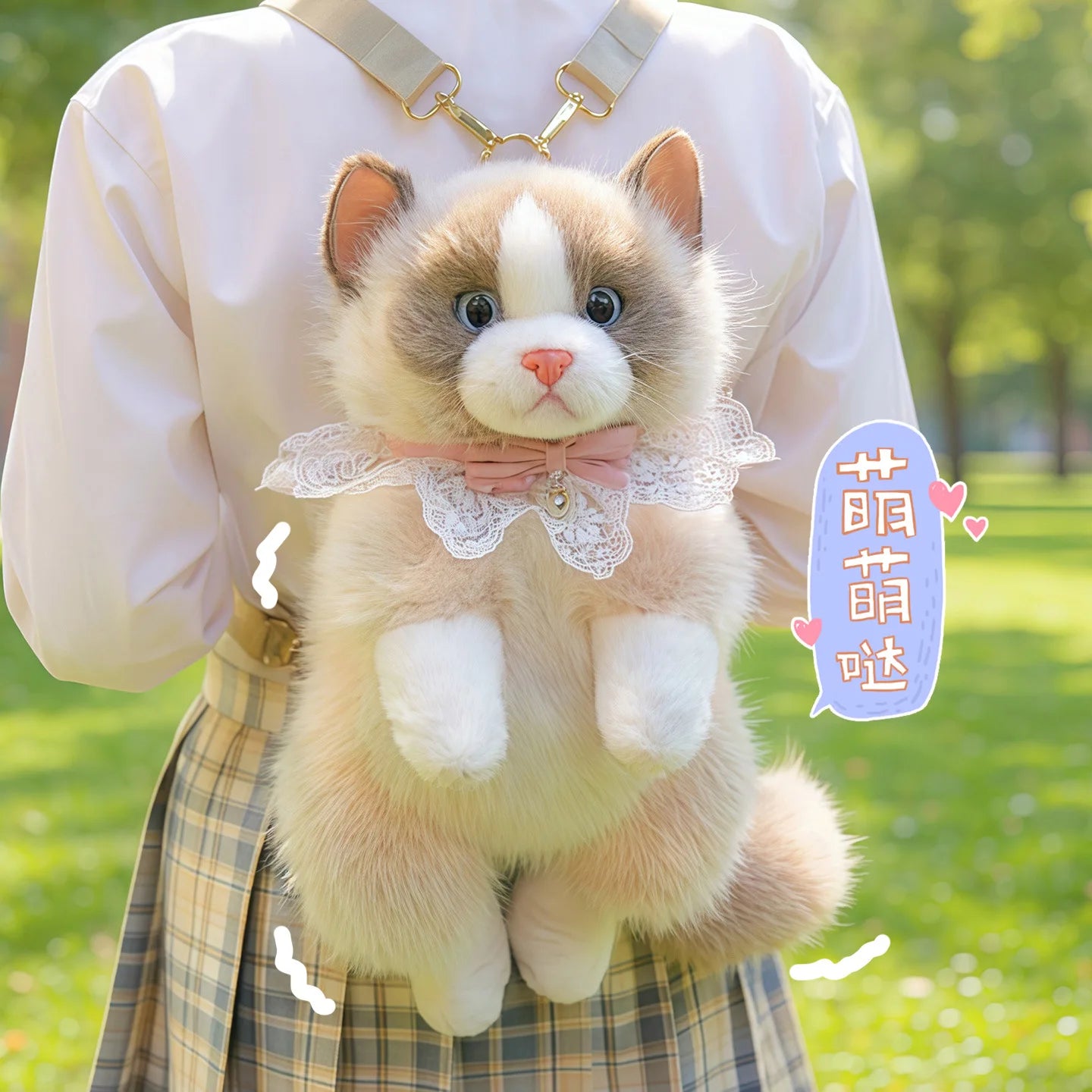 Simulated Puppet Cat Backpack Doll Cute Cat Backpack Plush Toy Daughter Birthday Gift