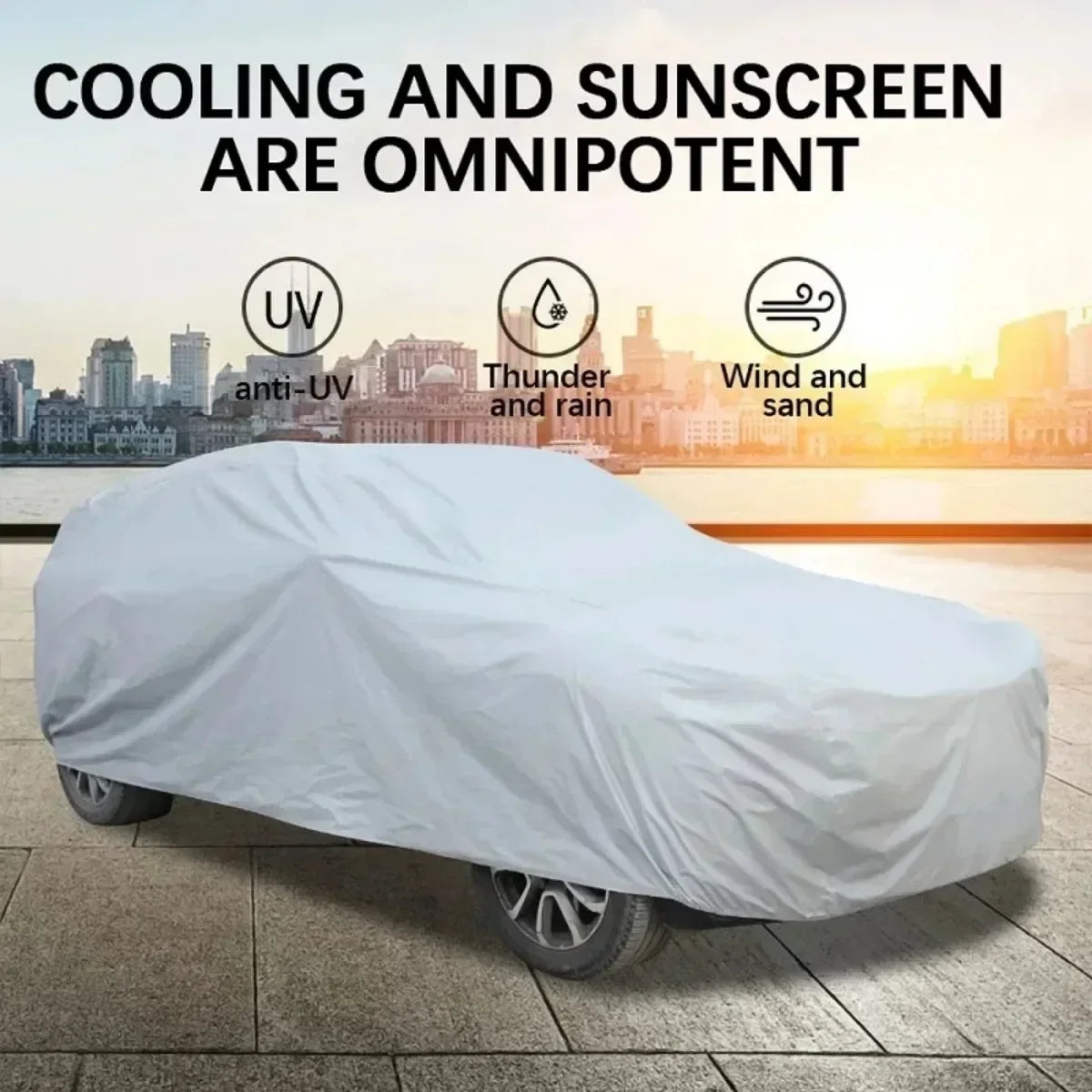Universal Full Car Cover Portable Outdoor Waterproof UV Protection Anti-Scratch Resistant Car Clothing Auto Dust Cover Accessory