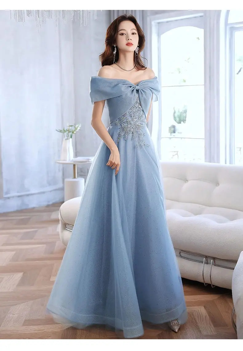 Birthday Party Evening Dresses Women Spring Summer New Slim Banquet Student Graduation Performance Dress Art Test Host Dress