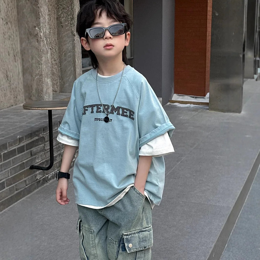 Spring Summer New Children's  Short Sleeve T-shirt