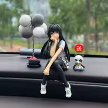 Car Interior Dashboard Ornaments Cartoon Anime ONE PIECE Luffy Yukino Set Action Figure Model Balloon Decor Auto Accessories