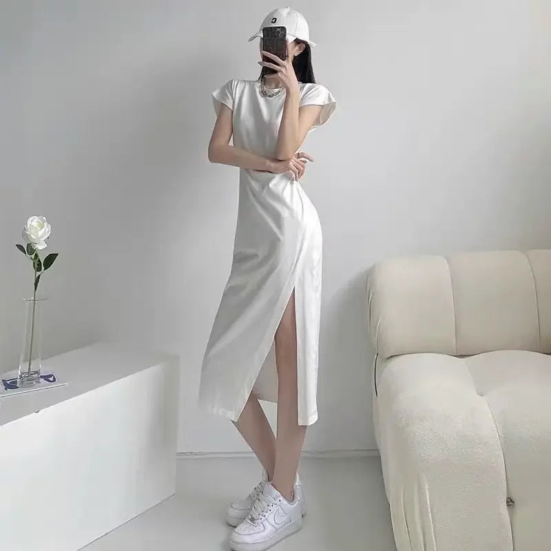 White Dresses for Women  Woman Dress Clothes Midi X New in Chic and Elegant Pretty Cheap Casual Y2k Outfits Harajuku Cotton
