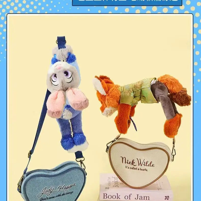 Judith Nick Disney Hot Selling Shoulder Bag Plush Cute Cartoon Personalized Fashion Crazy Zootopia Doll Shoulder Bag Couple Gift
