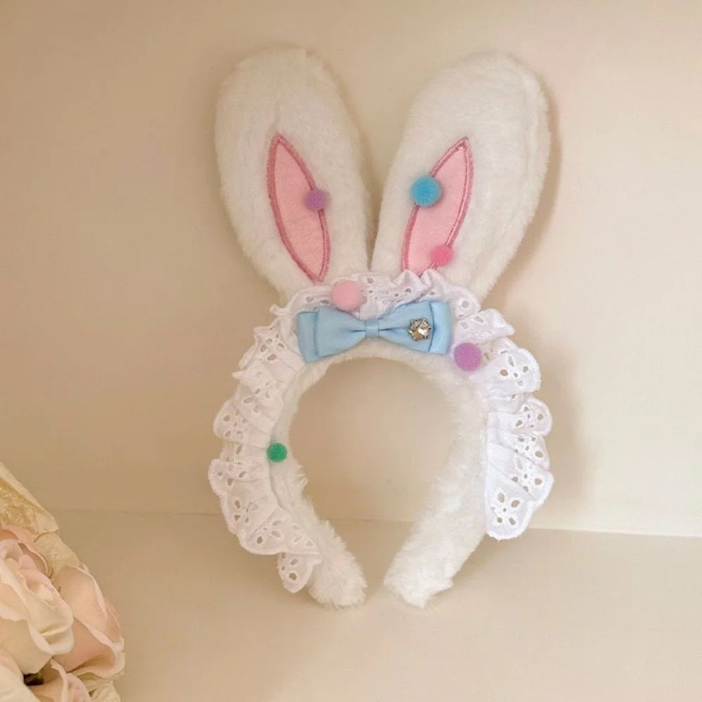 Easter Headband Cartoon-Inspired Party Props Hairband Lolita Cosplay Headwear Playful Rabbit Ear Headband For Themed Parties