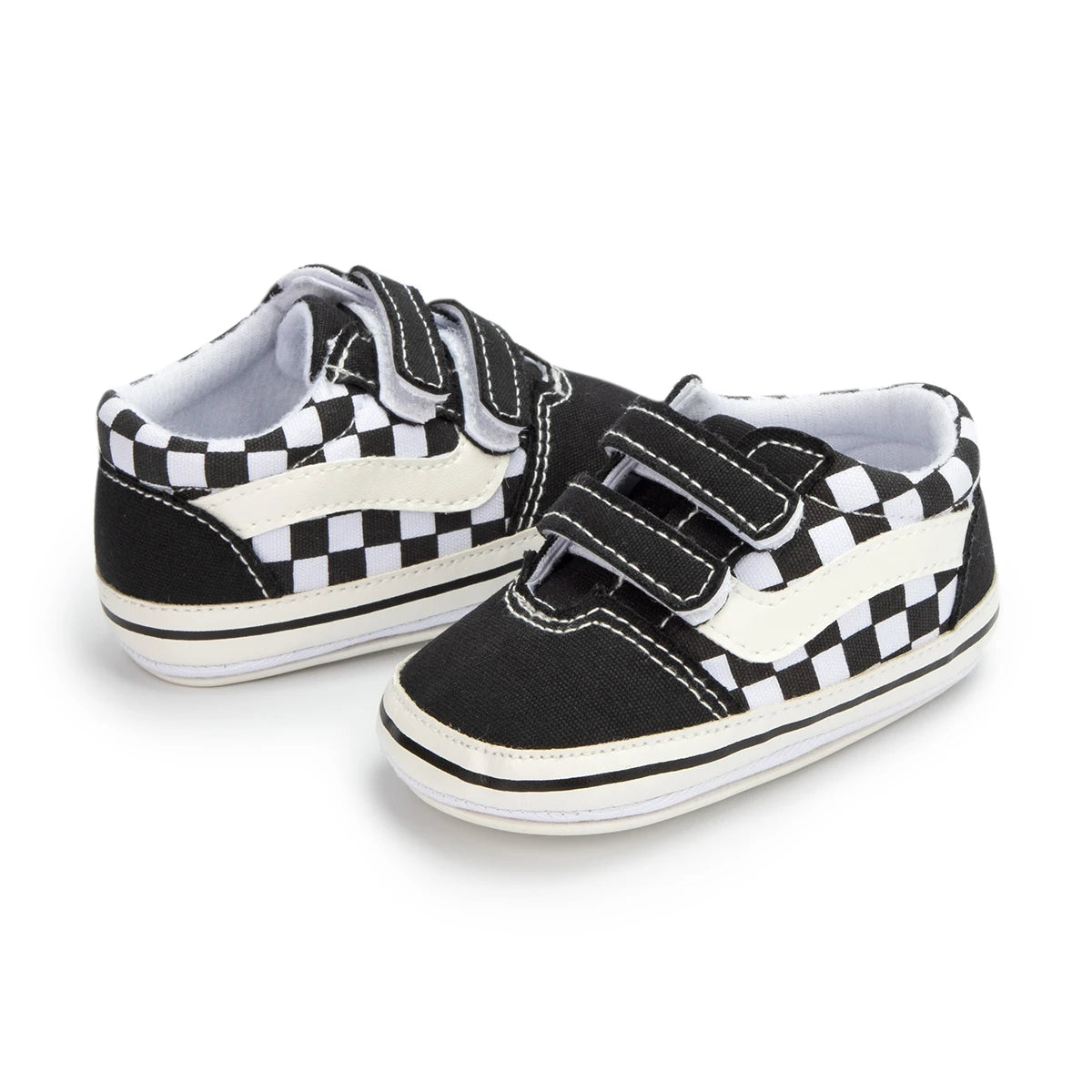 Baby Boy Girl Shoes Canvas Sneakers Non-slip Rubber Sole Plaid Streaks First Walkers Infant Baby Unisex Casual Shoes