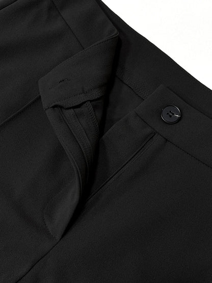 Women's Plain High Waist Straight Leg Pants, Chic Casual Comfy Zipper Button Trousers for Daily Wear, Pants for Women