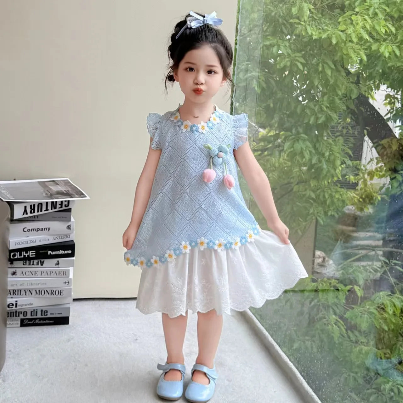New Children's Fly-sleeved Skirt Summer Dress Girls Princess Dress Girls Vest Skirt
