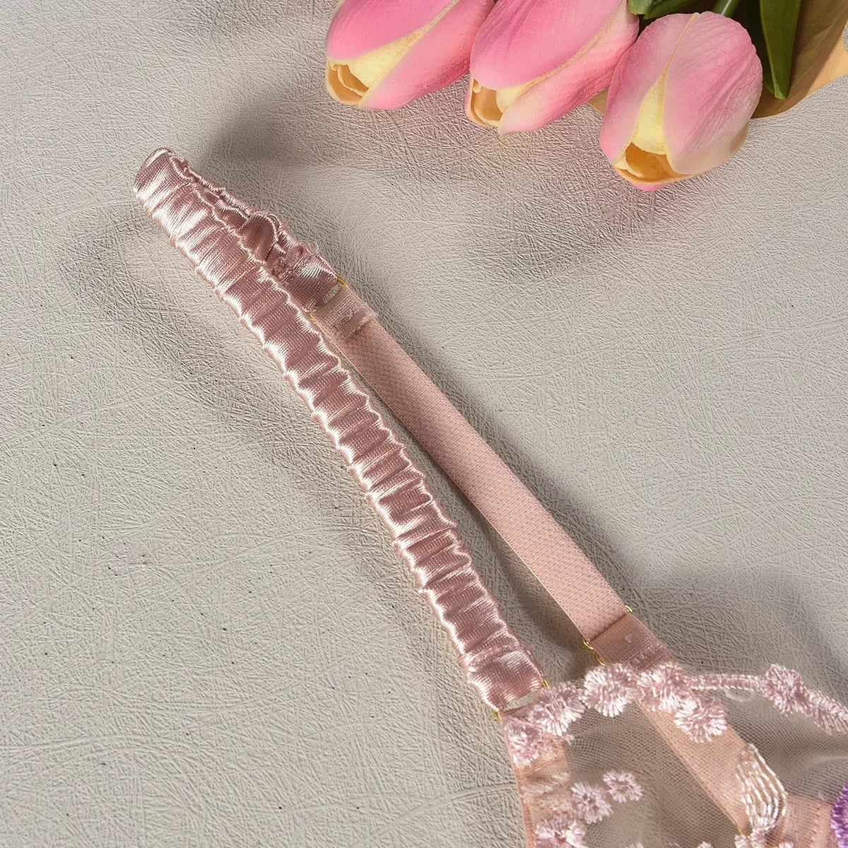 Ellolace Sensual Women Lingerie Fancy Floral Sheen Silk Underwear Transparent Garter Exotic Sets Fairy Luxury Intimate Goods