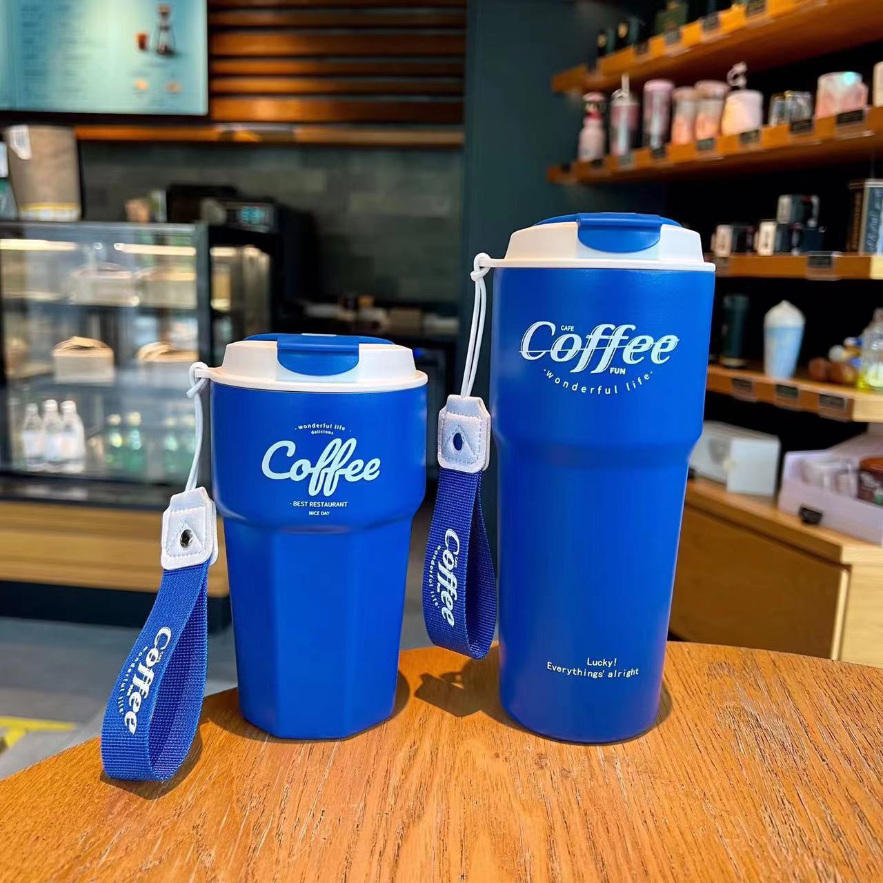 Portable Double Stainless Steel Coffee Mug Leak-Proof Thermos Travel Thermal Vacuum Flask Car Insulated Water Bottle 420ml/620ml (Available)
