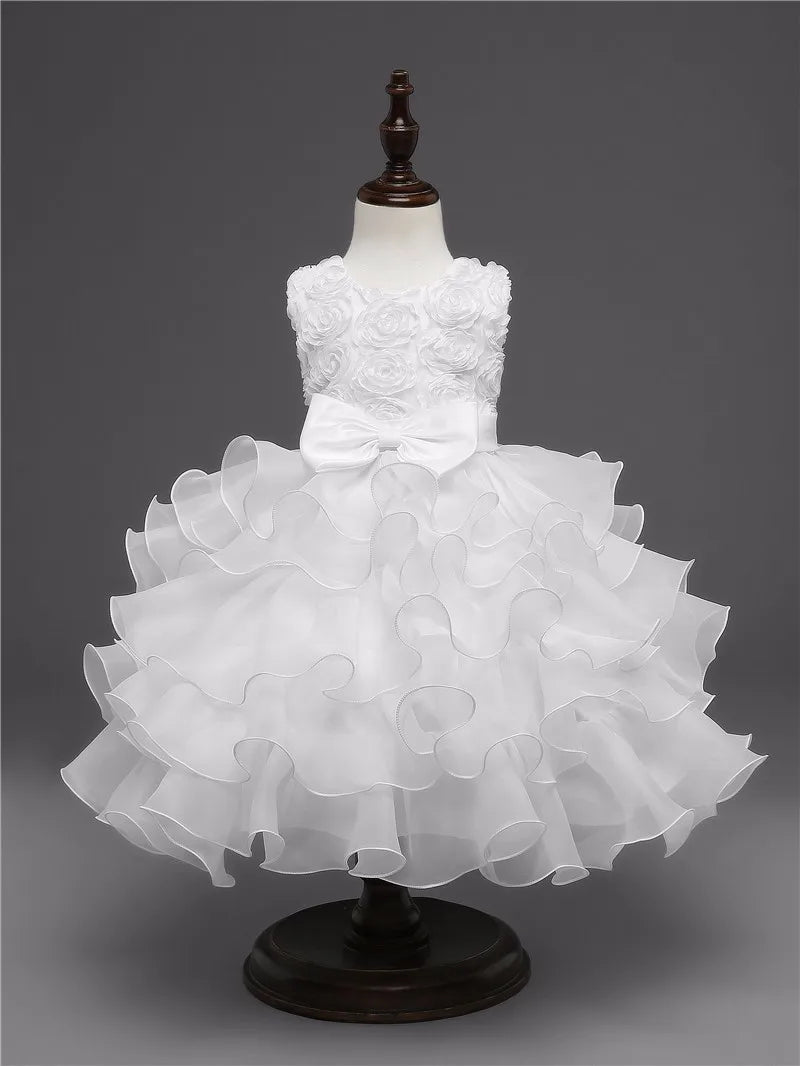 Flower Girl Dress For Wedding Baby Girl 2-8 Years Birthday Outfits Children's Girls First Communion Dresses Girl Kids Party Wear
