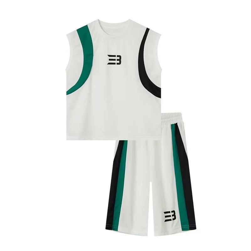 Boys Basketball Suit Summer Sportswear Comfortable Suit Vest Lightweight Shorts Children's Korean Version Handsome Two-piece Set